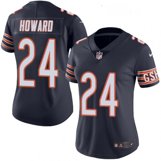 Womens Nike Chicago Bears 24 Jordan Howard Navy Blue Team Color Vapor Untouchable Limited Player NFL