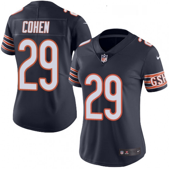 Womens Nike Chicago Bears 29 Tarik Cohen Navy Blue Team Color Vapor Untouchable Limited Player NFL J