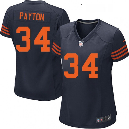 Womens Nike Chicago Bears 34 Walter Payton Game Navy Blue Alternate NFL Jersey