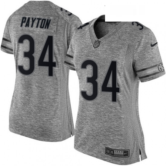 Womens Nike Chicago Bears 34 Walter Payton Limited Gray Gridiron NFL Jersey