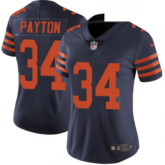 Womens Nike Chicago Bears 34 Walter Payton Navy Blue Alternate Vapor Untouchable Limited Player NFL 