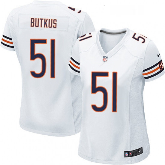 Womens Nike Chicago Bears 51 Dick Butkus Game White NFL Jersey