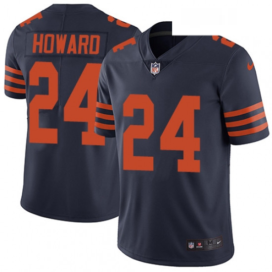 Youth Nike Chicago Bears 24 Jordan Howard Navy Blue Alternate Vapor Untouchable Limited Player NFL J