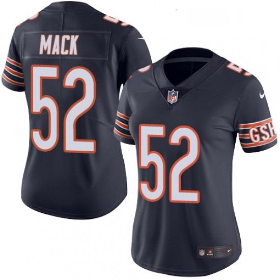 Womens Nike Chicago Bears 52 Khalil Mack Navy Blue Team Color Vapor Untouchable Limited Player NFL J