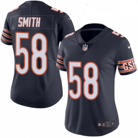 Womens Nike Chicago Bears 58 Roquan Smith Navy Blue Team Color Vapor Untouchable Elite Player NFL Je