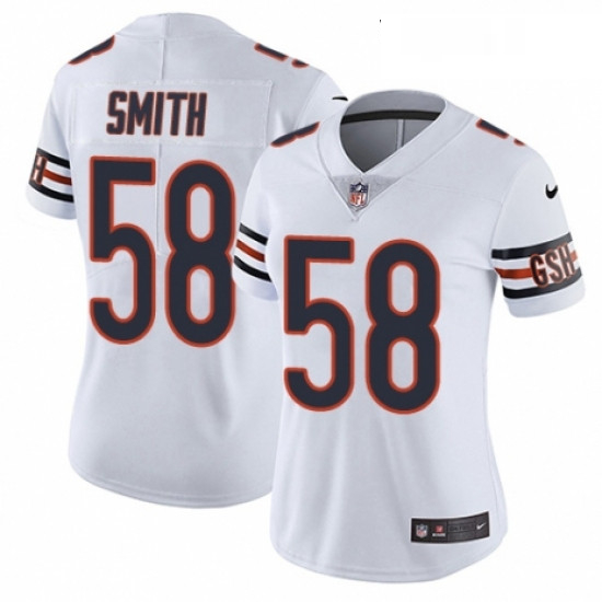 Womens Nike Chicago Bears 58 Roquan Smith White Vapor Untouchable Elite Player NFL Jersey