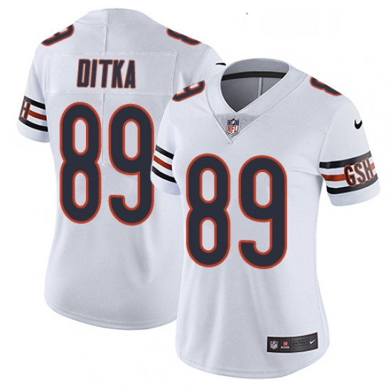 Womens Nike Chicago Bears 89 Mike Ditka Elite White NFL Jersey