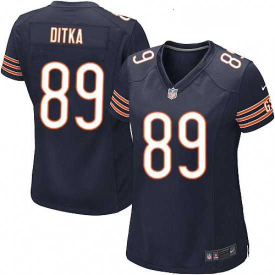 Womens Nike Chicago Bears 89 Mike Ditka Game Navy Blue Team Color NFL Jersey