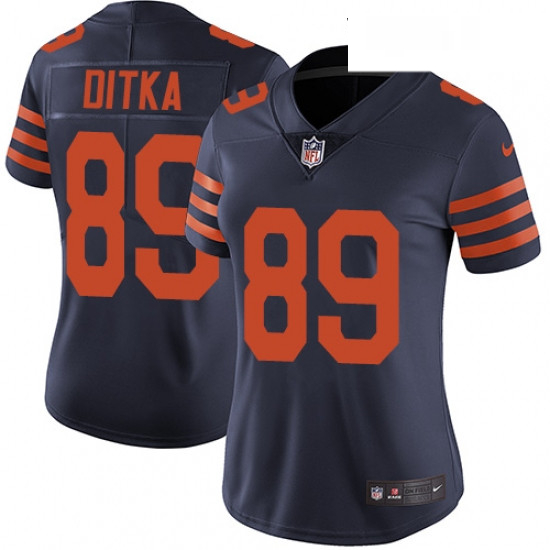 Womens Nike Chicago Bears 89 Mike Ditka Navy Blue Alternate Vapor Untouchable Limited Player NFL Jer