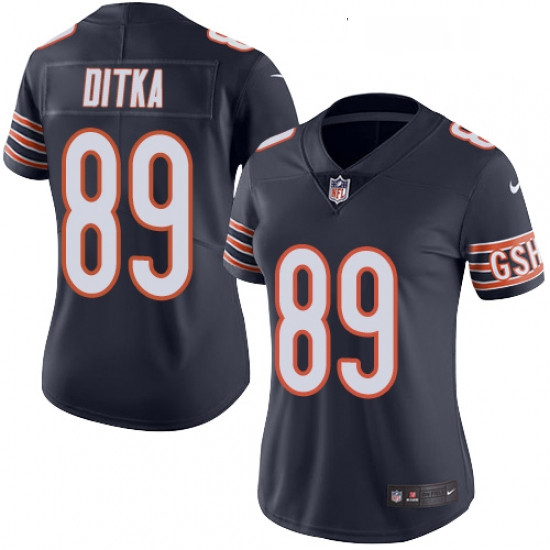 Womens Nike Chicago Bears 89 Mike Ditka Navy Blue Team Color Vapor Untouchable Limited Player NFL Je