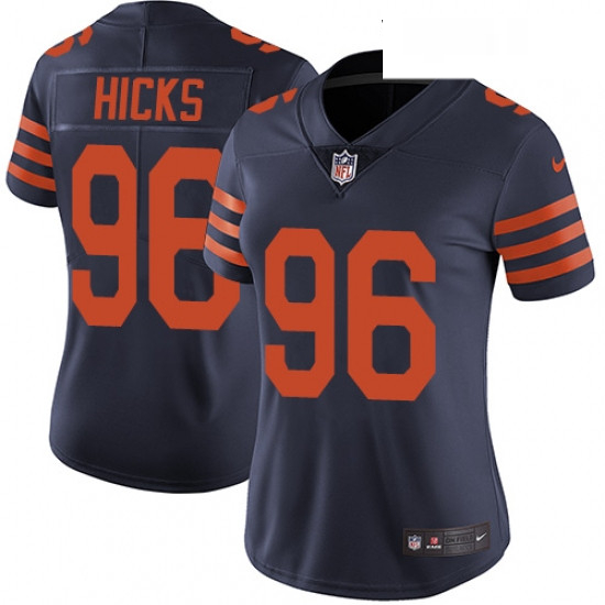 Womens Nike Chicago Bears 96 Akiem Hicks Navy Blue Alternate Vapor Untouchable Limited Player NFL Je