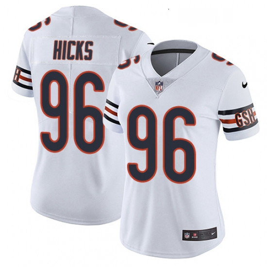 Womens Nike Chicago Bears 96 Akiem Hicks White Vapor Untouchable Limited Player NFL Jersey