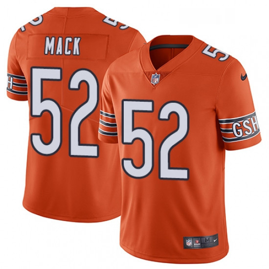 Youth Nike Chicago Bears 52 Khalil Mack Orange Alternate Vapor Untouchable Limited Player NFL Jersey