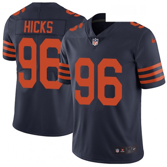 Youth Nike Chicago Bears 96 Akiem Hicks Navy Blue Alternate Vapor Untouchable Limited Player NFL Jer