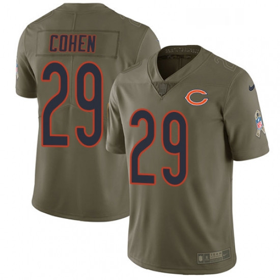 Mens Nike Chicago Bears 29 Tarik Cohen Limited Olive 2017 Salute to Service NFL Jersey