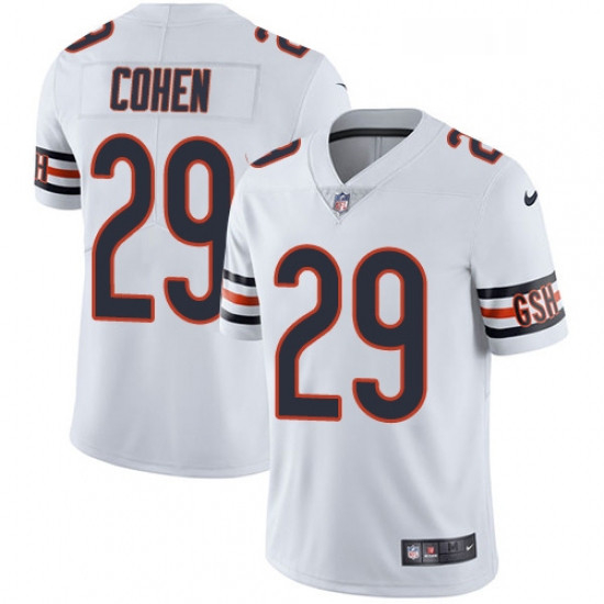 Mens Nike Chicago Bears 29 Tarik Cohen White Vapor Untouchable Limited Player NFL Jersey