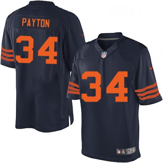 Mens Nike Chicago Bears 34 Walter Payton Navy Blue Alternate Vapor Untouchable Limited Player NFL Je