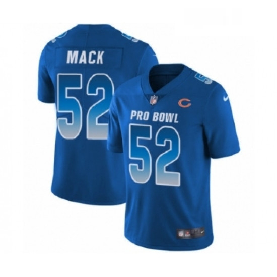 Mens Nike Chicago Bears 52 Khalil Mack Limited Royal Blue NFC 2019 Pro Bowl NFL Jersey