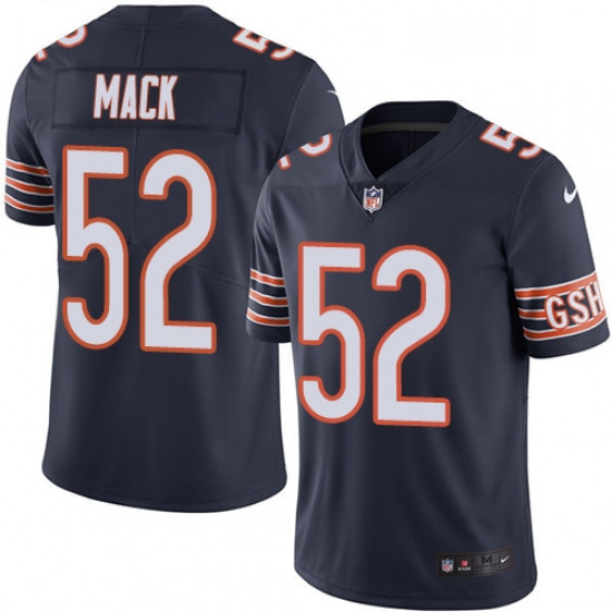 Mens Nike Chicago Bears 52 Khalil Mack Navy Blue Team Color Vapor Untouchable Limited Player NFL Jer