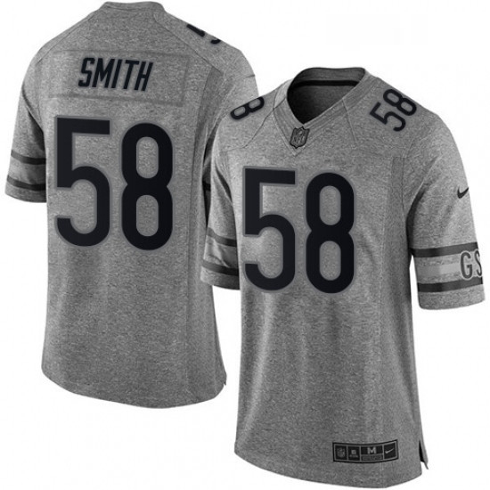 Mens Nike Chicago Bears 58 Roquan Smith Limited Gray Gridiron NFL Jersey