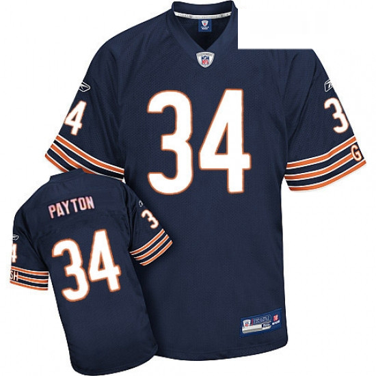 Reebok Chicago Bears 34 Walter Payton Blue Team Color Authentic Throwback NFL Jersey