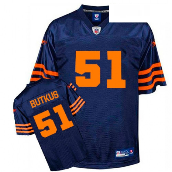 Reebok Chicago Bears 51 Dick Butkus BlueOrange 1940s Authentic Throwback NFL Jersey