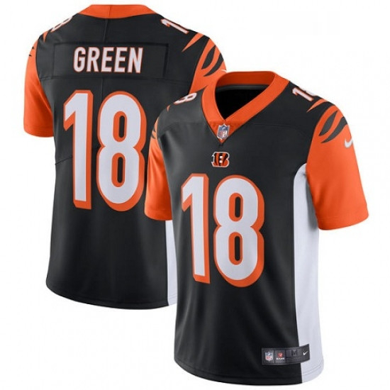 Mens Nike Cincinnati Bengals 18 AJ Green Vapor Untouchable Limited Black Team Color NFL Jersey