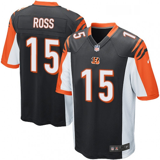 Mens Nike Cincinnati Bengals 15 John Ross Game Black Team Color NFL Jersey