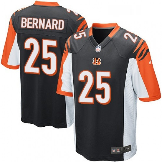 Mens Nike Cincinnati Bengals 25 Giovani Bernard Game Black Team Color NFL Jersey