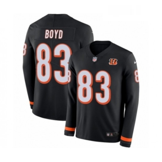 Mens Nike Cincinnati Bengals 83 Tyler Boyd Limited Black Therma Long Sleeve NFL Jersey