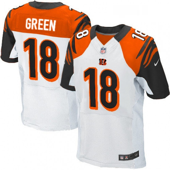 Mens Nike Cincinnati Bengals 18 AJ Green Elite White NFL Jersey