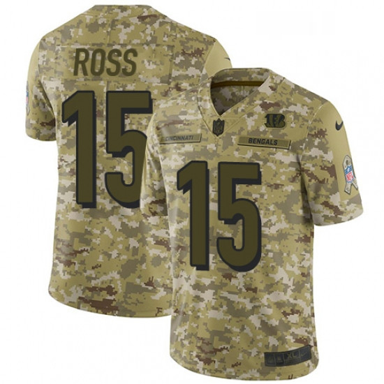 Youth Nike Cincinnati Bengals 15 John Ross Limited Camo 2018 Salute to Service NFL Jersey