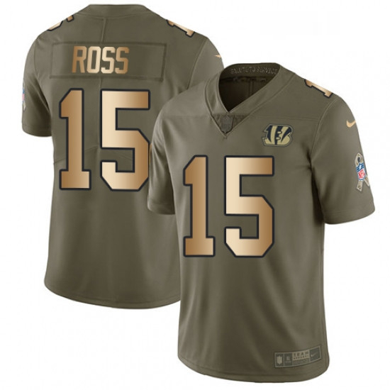 Youth Nike Cincinnati Bengals 15 John Ross Limited OliveGold 2017 Salute to Service NFL Jersey