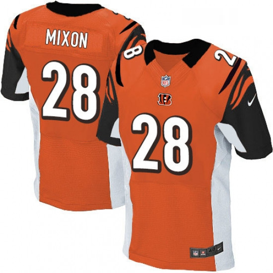 Mens Nike Cincinnati Bengals 28 Joe Mixon Elite Orange Alternate NFL Jersey