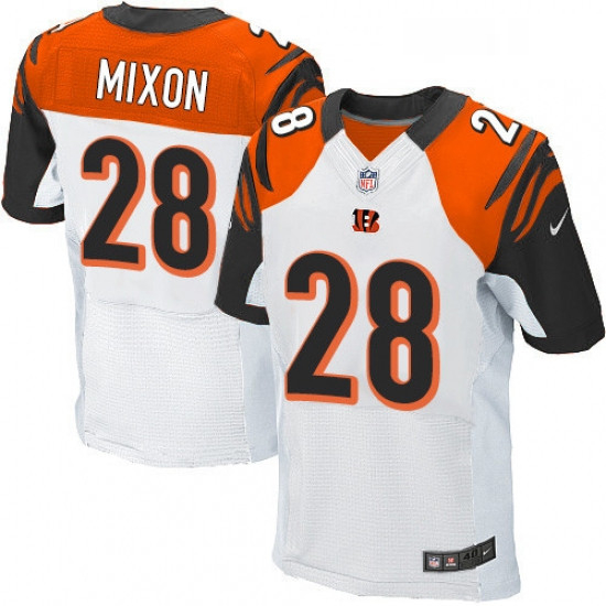 Mens Nike Cincinnati Bengals 28 Joe Mixon Elite White NFL Jersey