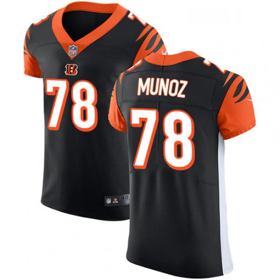 Mens Nike Cincinnati Bengals 78 Anthony Munoz Black Team Color Vapor Untouchable Elite Player NFL Je