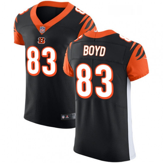 Mens Nike Cincinnati Bengals 83 Tyler Boyd Black Team Color Vapor Untouchable Elite Player NFL Jerse