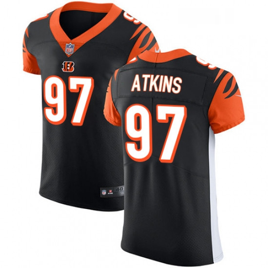 Mens Nike Cincinnati Bengals 97 Geno Atkins Black Team Color Vapor Untouchable Elite Player NFL Jers