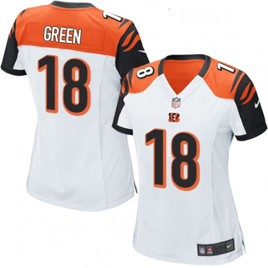 Womens Nike Cincinnati Bengals 18 AJ Green Game White NFL Jersey