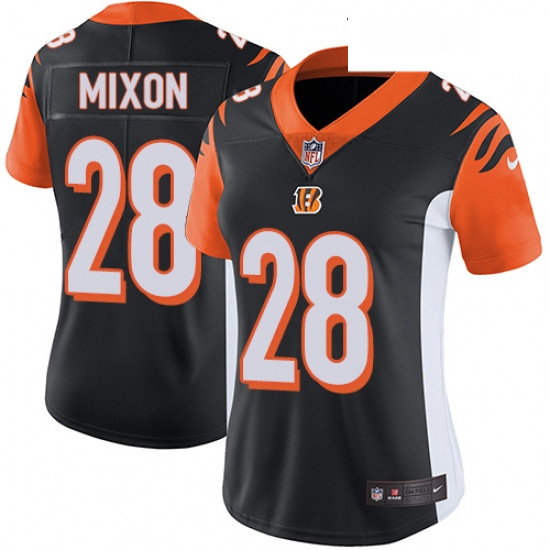 Womens Nike Cincinnati Bengals 28 Joe Mixon Elite Black Team Color NFL Jersey