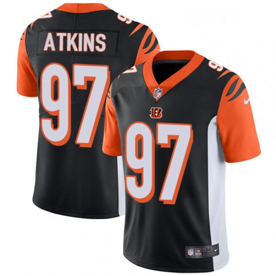 Youth Nike Cincinnati Bengals 97 Geno Atkins Elite Black Team Color NFL Jersey