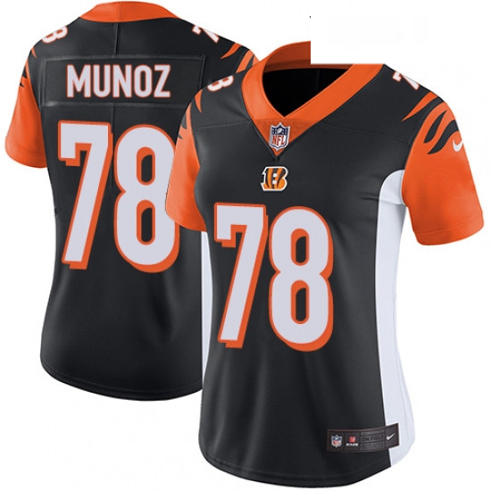 Womens Nike Cincinnati Bengals 78 Anthony Munoz Vapor Untouchable Limited Black Team Color NFL Jerse