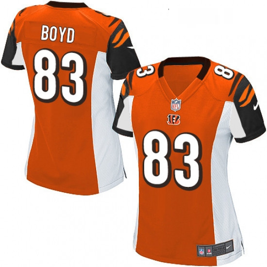 Womens Nike Cincinnati Bengals 83 Tyler Boyd Game Orange Alternate NFL Jersey