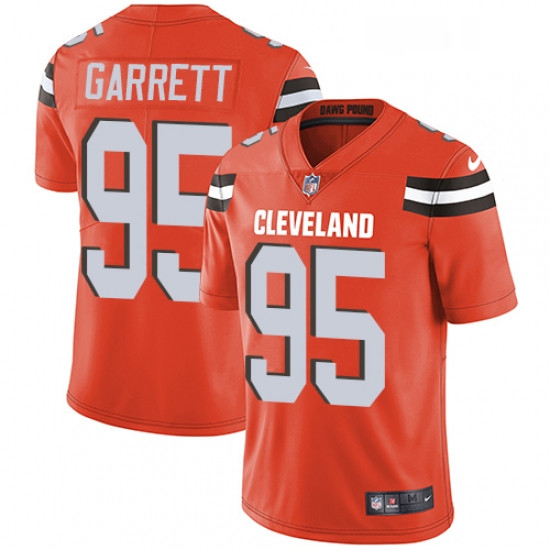 Youth Nike Cleveland Browns 95 Myles Garrett Orange Alternate Vapor Untouchable Limited Player NFL J