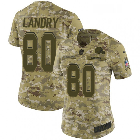 Womens Nike Cleveland Browns 80 Jarvis Landry Limited Camo 2018 Salute to Service NFL Jersey