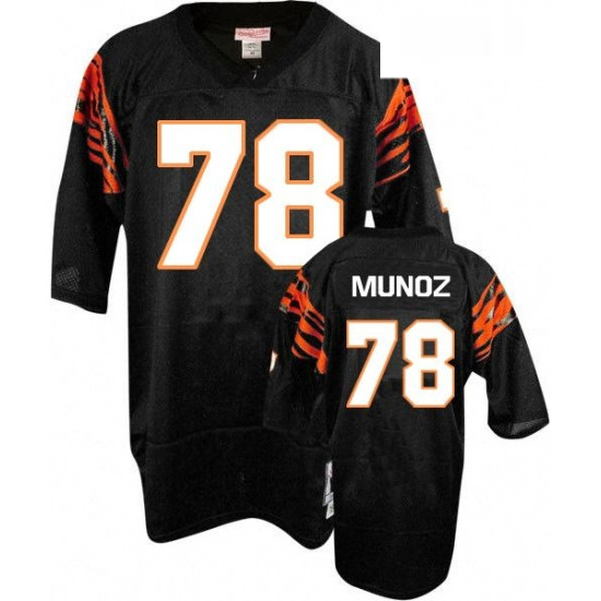 Mitchell and Ness Cincinnati Bengals 78 Anthony Munoz Black Authentic Throwback NFL Jersey