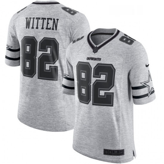 Mens Nike Dallas Cowboys 82 Jason Witten Limited Gray Gridiron II NFL Jersey