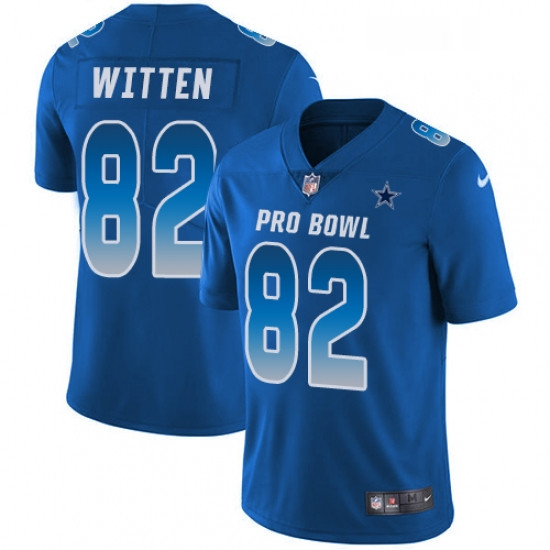 Mens Nike Dallas Cowboys 82 Jason Witten Limited Royal Blue 2018 Pro Bowl NFL Jersey