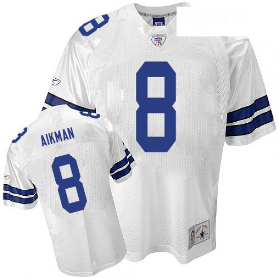 Reebok Dallas Cowboys 8 Troy Aikman Authentic White Legend Throwback NFL Jersey