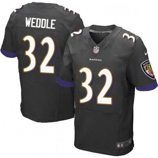 Mens Nike Baltimore Ravens 32 Eric Weddle Elite Black Alternate NFL Jersey